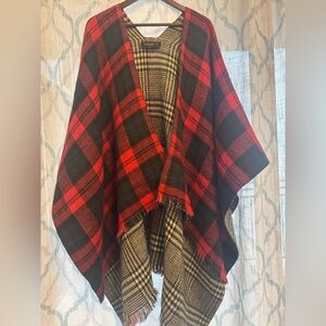 Two Plaid Ponchos / Cover Ups / Wrap Around